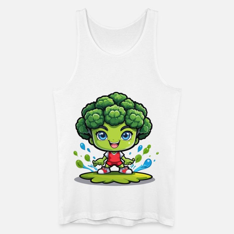 Spritziger Brokkoli Läufer - Männer Bio Tank Top - Weiß