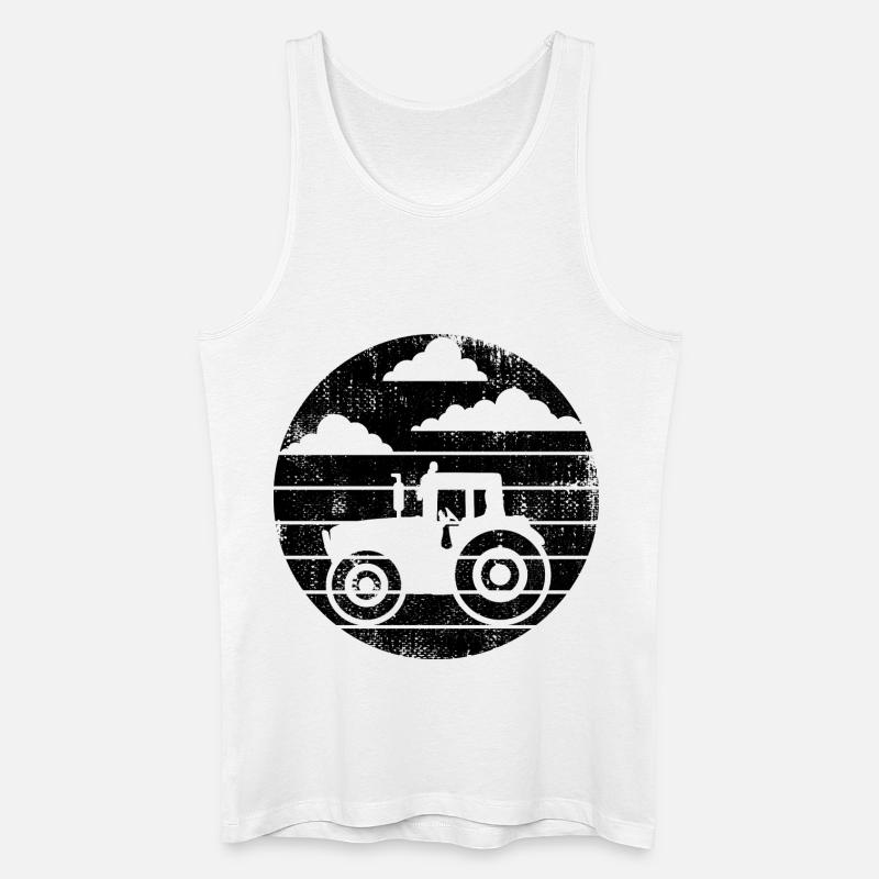 Traktor Skizze - Männer Bio Tank Top - Weiß