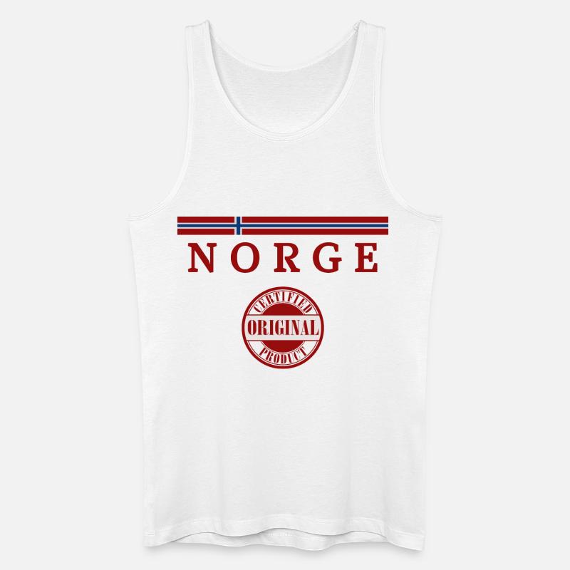 Norwegische Flagge - Männer Bio Tank Top - Weiß