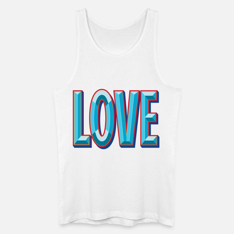 LOVE 3D-Ausschnitt - Männer Bio Tank Top - Weiß
