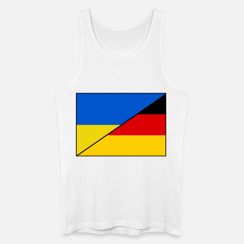 Ukraine Deutschland Flagge, Patch - Männer Bio Tank Top - Weiß