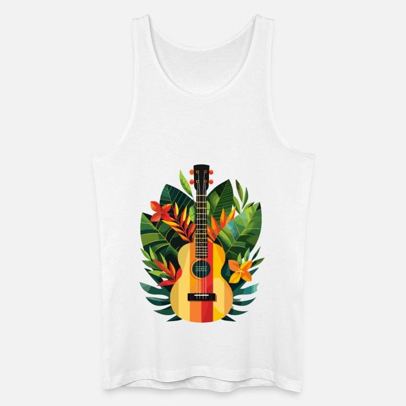 Ukulele Comic Look - Männer Bio Tank Top - Weiß