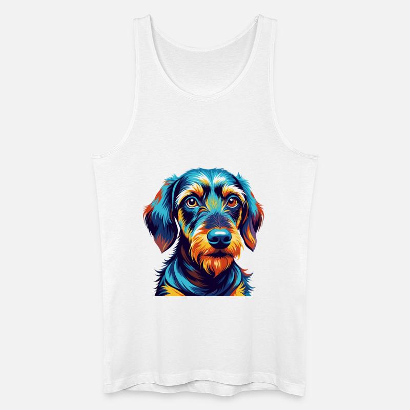 Drahthaariger Dackel Hunderasse Karikatur Kawaii - Männer Bio Tank Top - Weiß