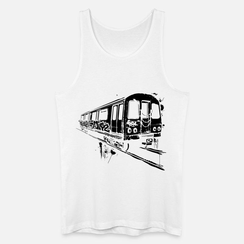 Eisenbahn Grafik - Männer Bio Tank Top - Weiß