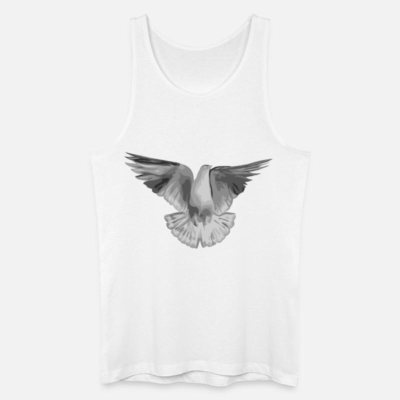 Taube hellgrau - Männer Bio Tank Top - Weiß