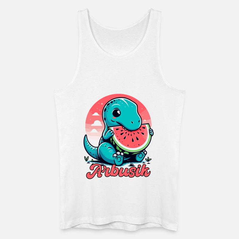 Mignon T-Rex Pastèque Arbusik Cadeau - Débardeur bio Homme - blanc
