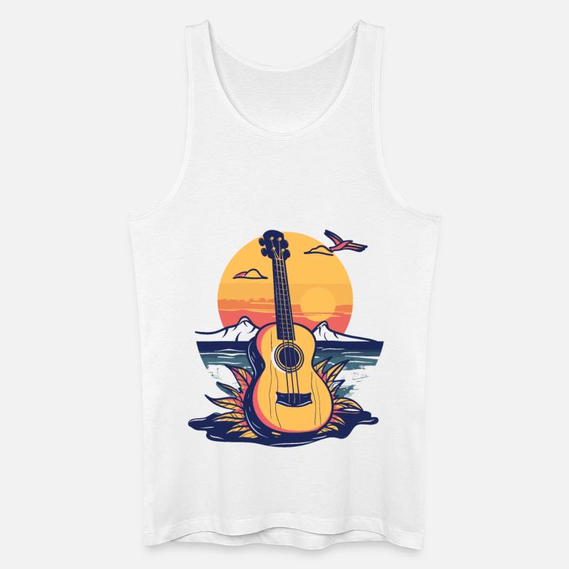 Ukulele Grafik - Männer Bio Tank Top - Weiß