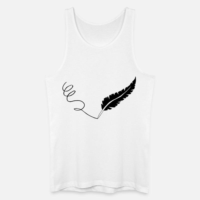 Die schwarze Feder - Männer Bio Tank Top - Weiß