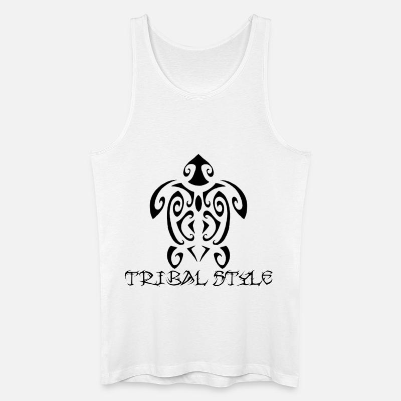 Polynesische schwarze Schildkröte - Männer Bio Tank Top - Weiß
