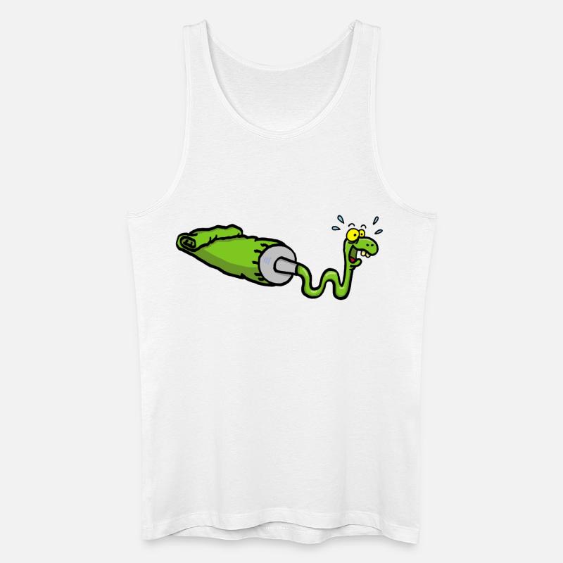 Grüne Schlange und Gouacheröhre - Männer Bio Tank Top - Weiß