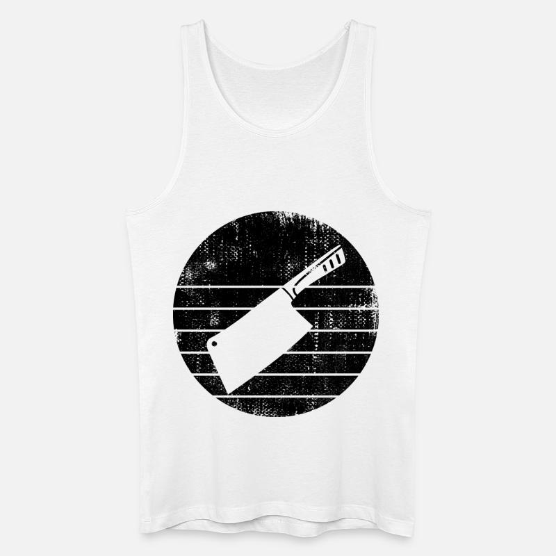 Hackbeil Skizze - Männer Bio Tank Top - Weiß