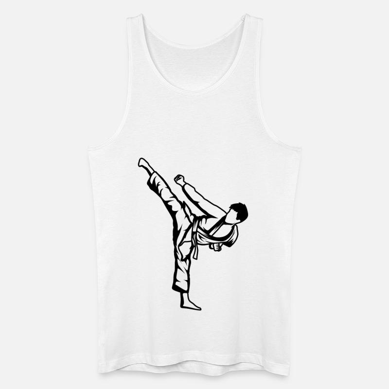 Disegno del ragazzo di karate - Canotta ecologica da uomo - bianco