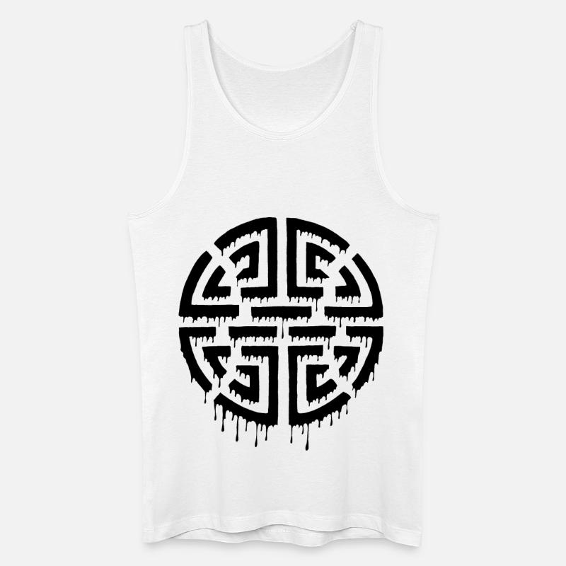 Graffiti eines schwarzen Labyrinths - Männer Bio Tank Top - Weiß