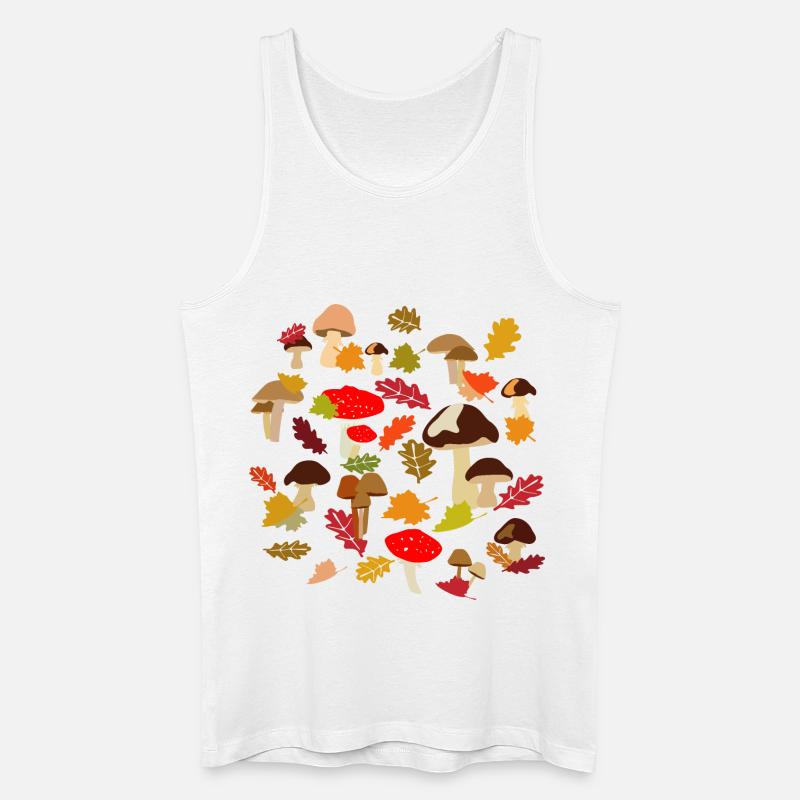 Herbstwald Pilz Muster - Männer Bio Tank Top - Weiß