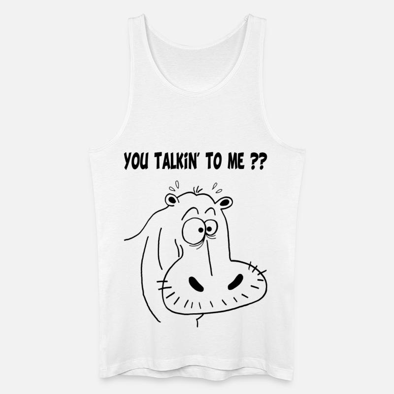 Schwarzes Nilpferd - Männer Bio Tank Top - Weiß