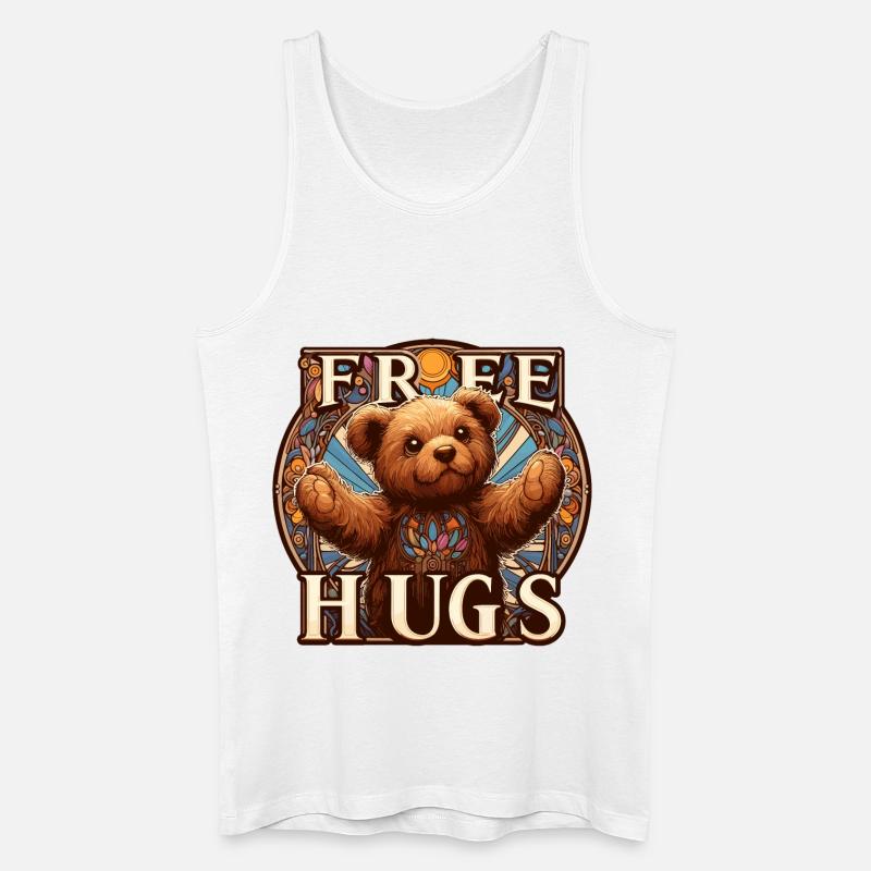 Teddy Gratis Umarmungen Geschenk - Männer Bio Tank Top - Weiß