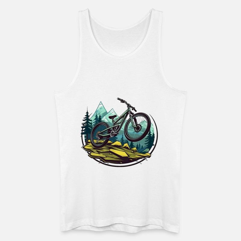 Mountainbiking - Männer Bio Tank Top - Weiß