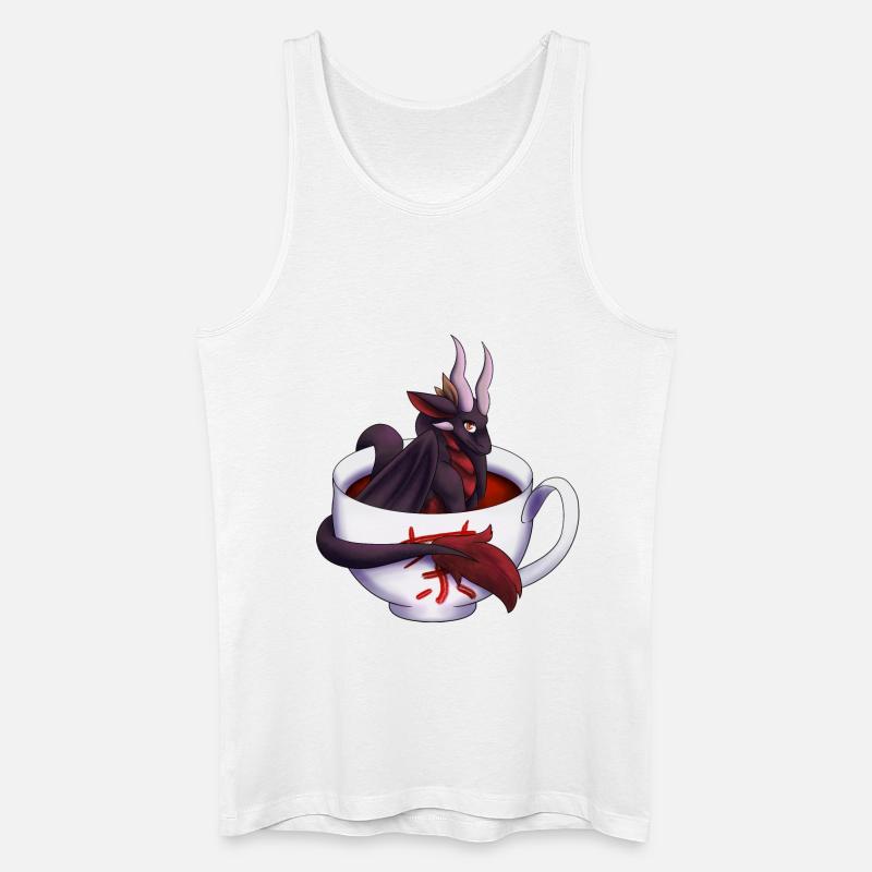 Schwarzer Tee Drache - Männer Bio Tank Top - Weiß