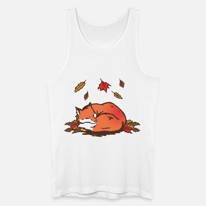 Ruhiger Herbstfuchs Illustration - Männer Bio Tank Top - Weiß