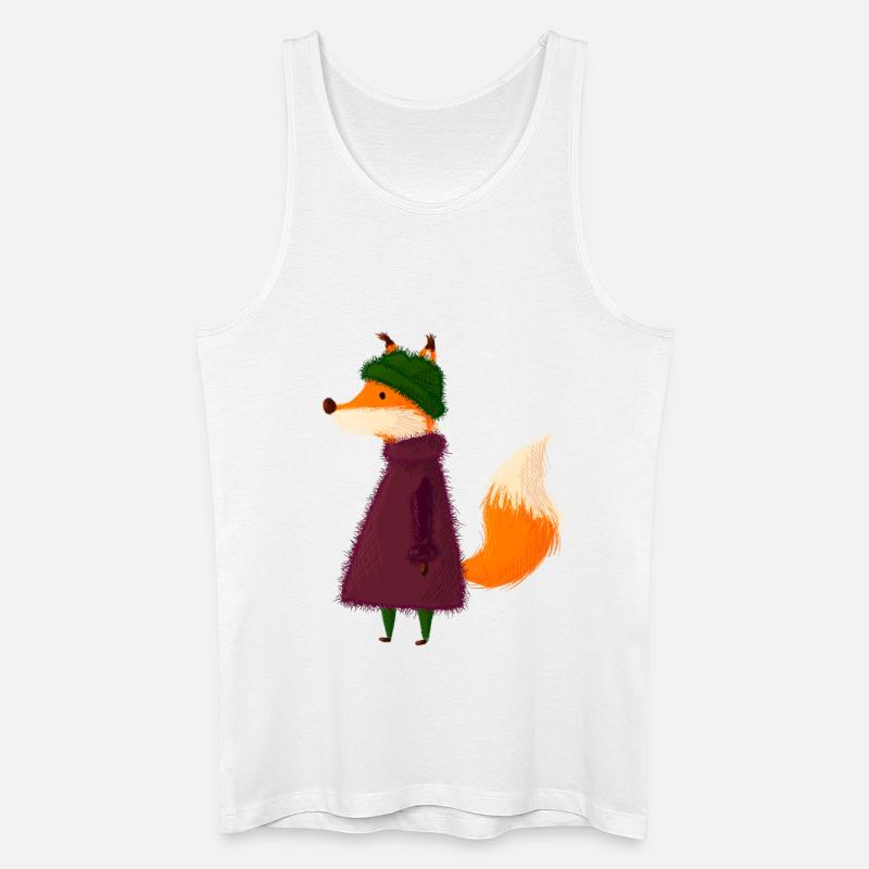 Fuchs - Männer Bio Tank Top - Weiß
