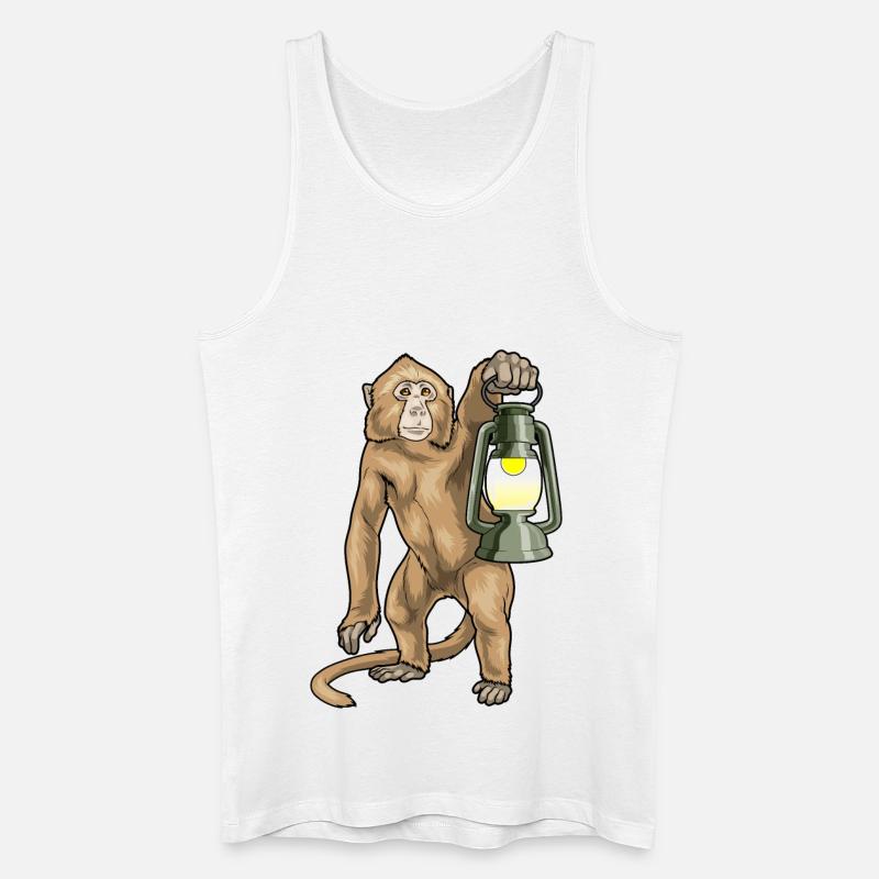 Monkey Lantern - Men’s Organic Tank Top - white