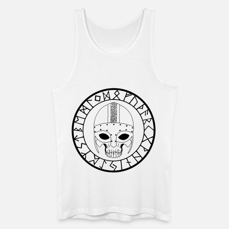 Wikinger Schädel (Schwarz) - Männer Bio Tank Top - Weiß