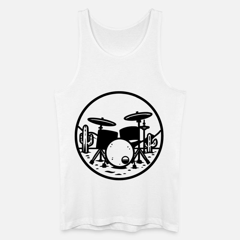 Schlagzeug Grafik - Männer Bio Tank Top - Weiß