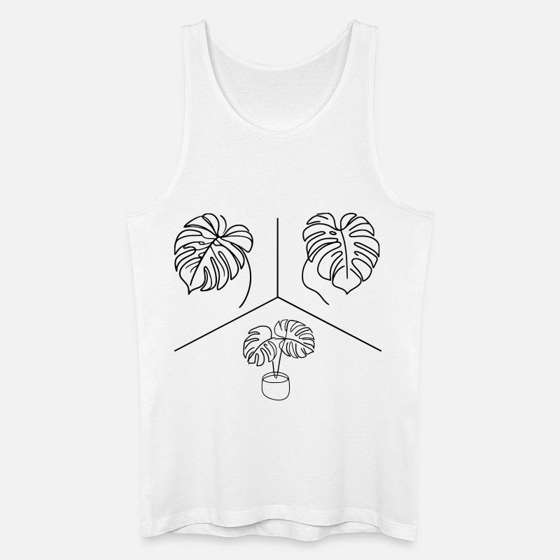 Monstera Design - Männer Bio Tank Top - Weiß