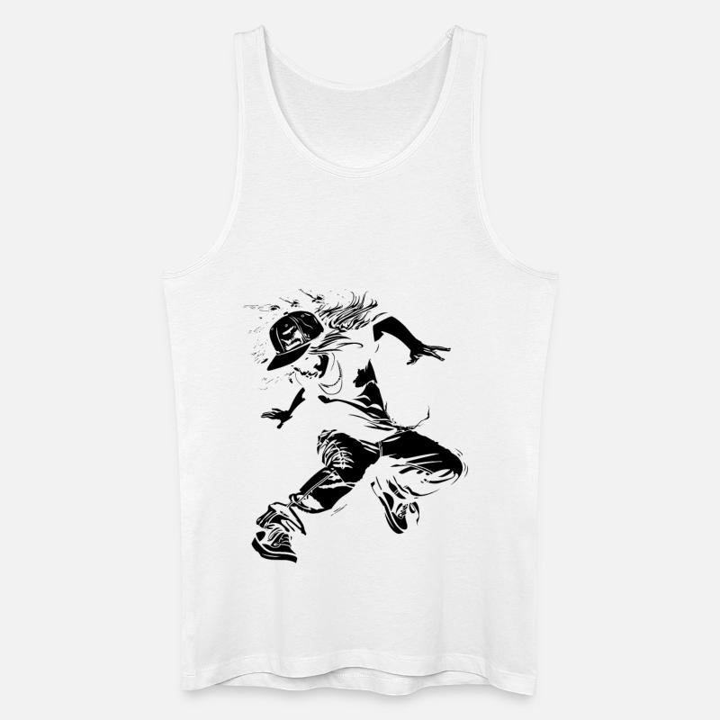 Breakdance Mädchen Zeichnung - Männer Bio Tank Top - Weiß