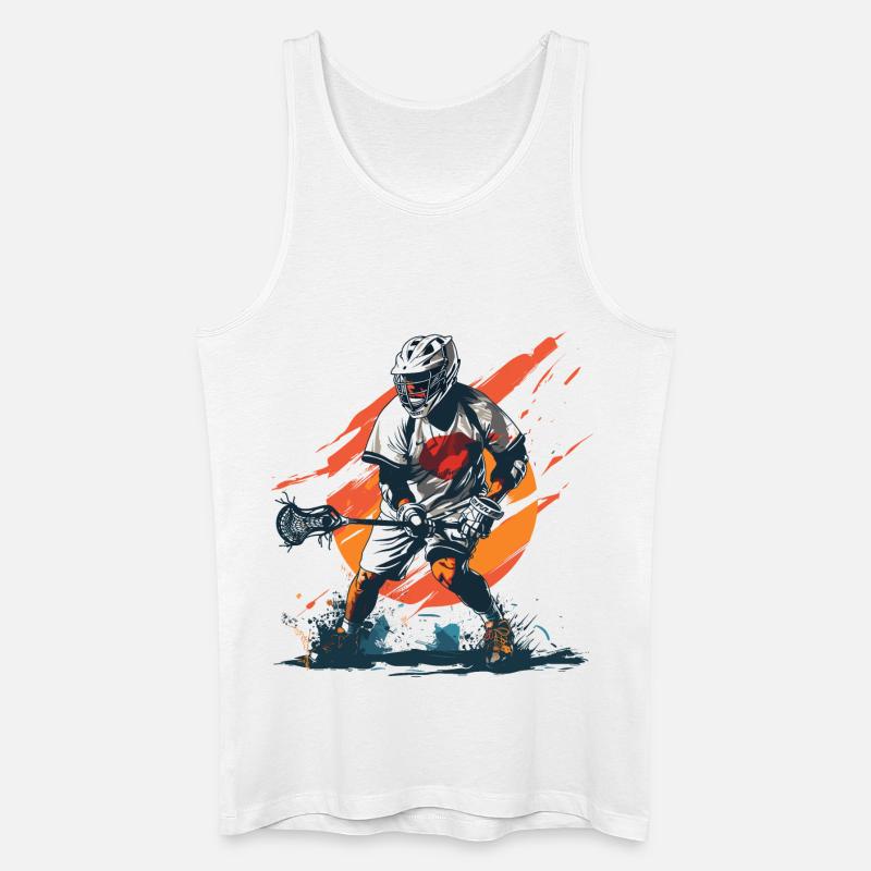 Lacrossespieler - Männer Bio Tank Top - Weiß