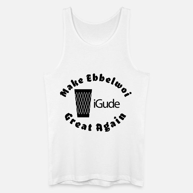 iGude Geripptes Great Again Ebbelwoi - Männer Bio Tank Top - Weiß