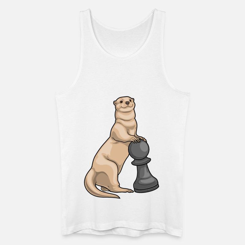 Otter Schachfigur Bauer Schach - Männer Bio Tank Top - Weiß