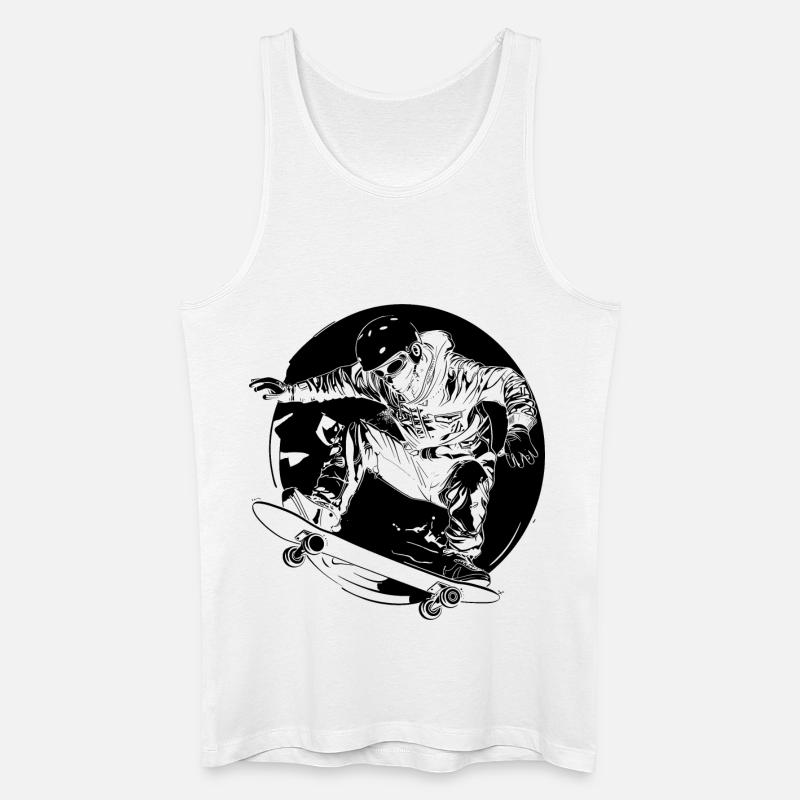 Skateboarder Comic-Stil - Männer Bio Tank Top - Weiß