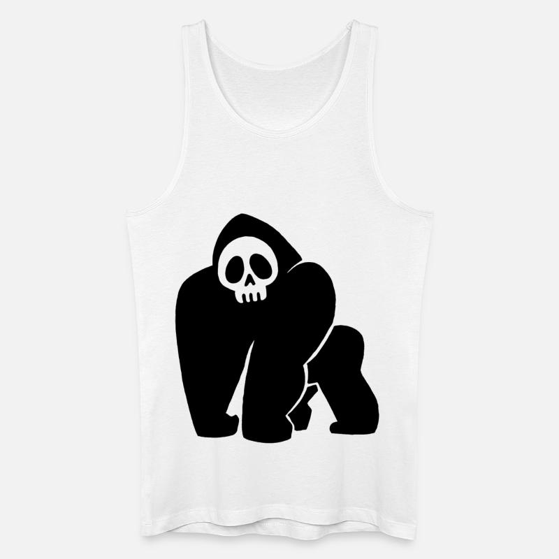 Schwarzer Gorilla Schädel - Männer Bio Tank Top - Weiß