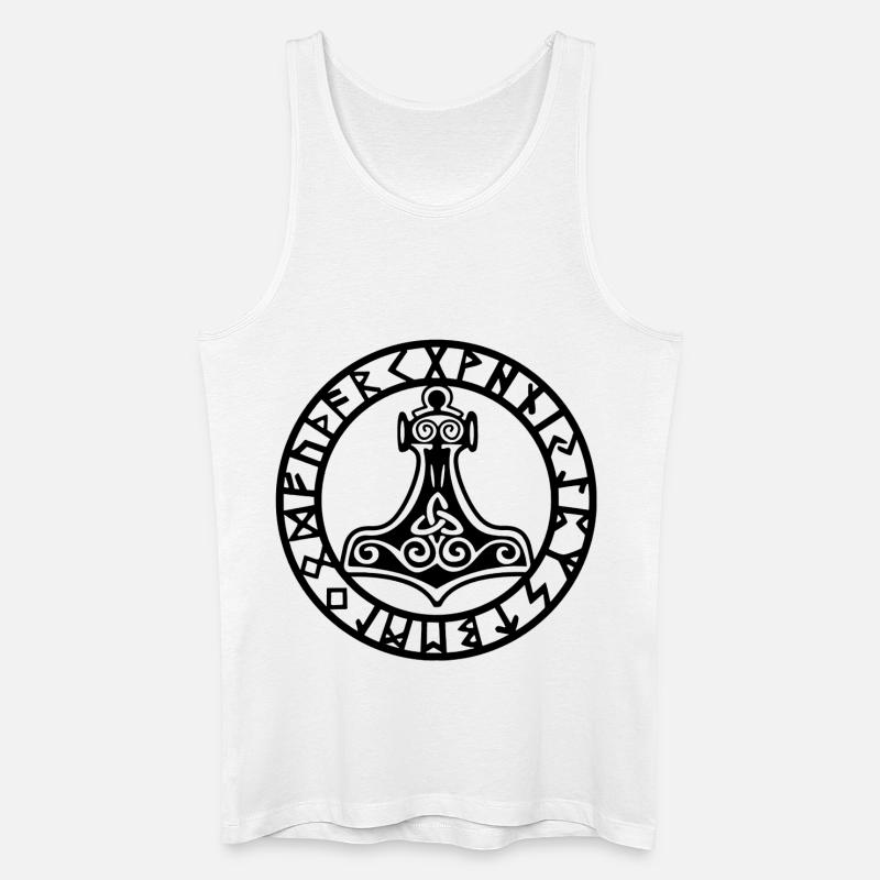 Schwarzer Wikingerhammer - Männer Bio Tank Top - Weiß