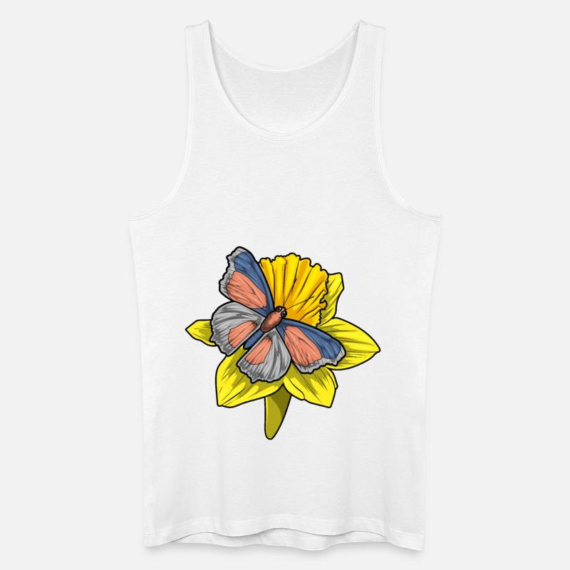 Jonquille papillon - Débardeur bio Homme - blanc