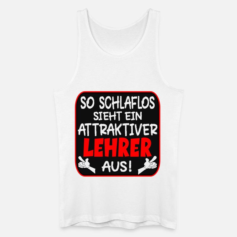 SCHLAFLOSER LEHRER LEHRAMT - Männer Bio Tank Top - Weiß