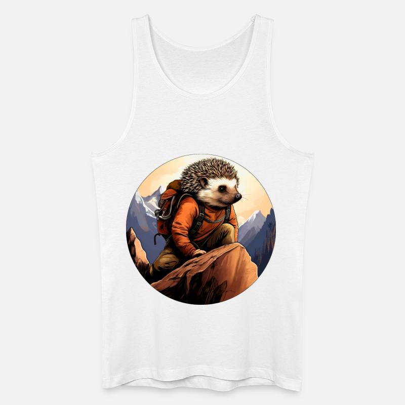 Igel Bergsteiger / Wandern Igel - Männer Bio Tank Top - Weiß