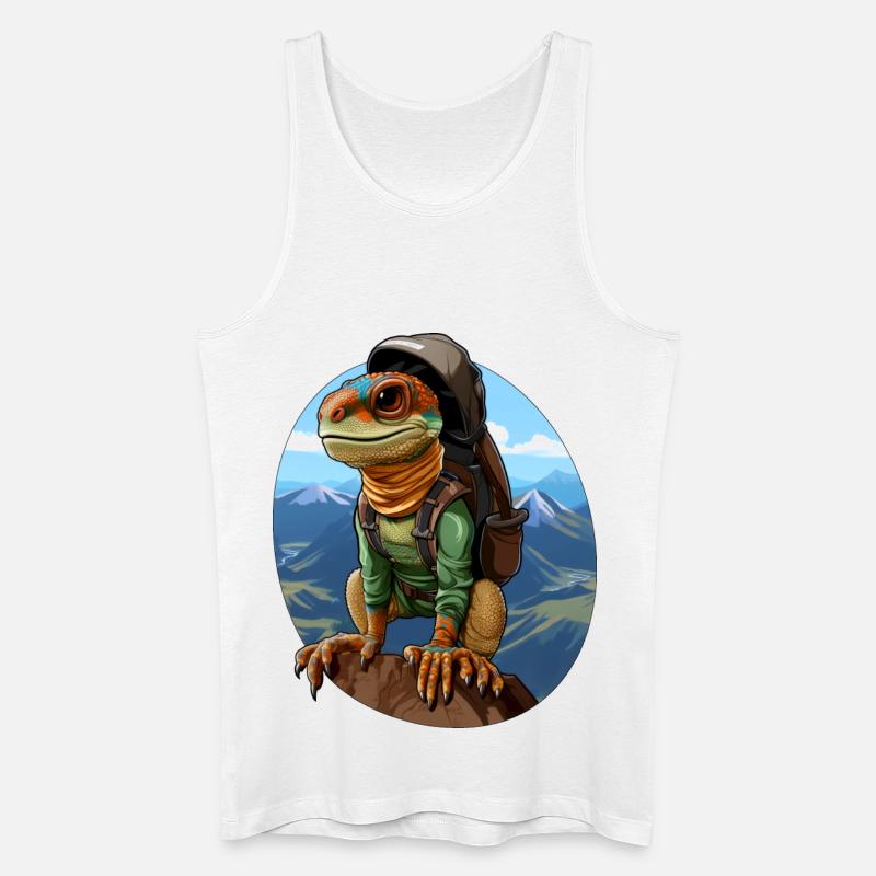 Eidechsen Bergsteiger / Wandern Eidechse - Männer Bio Tank Top - Weiß