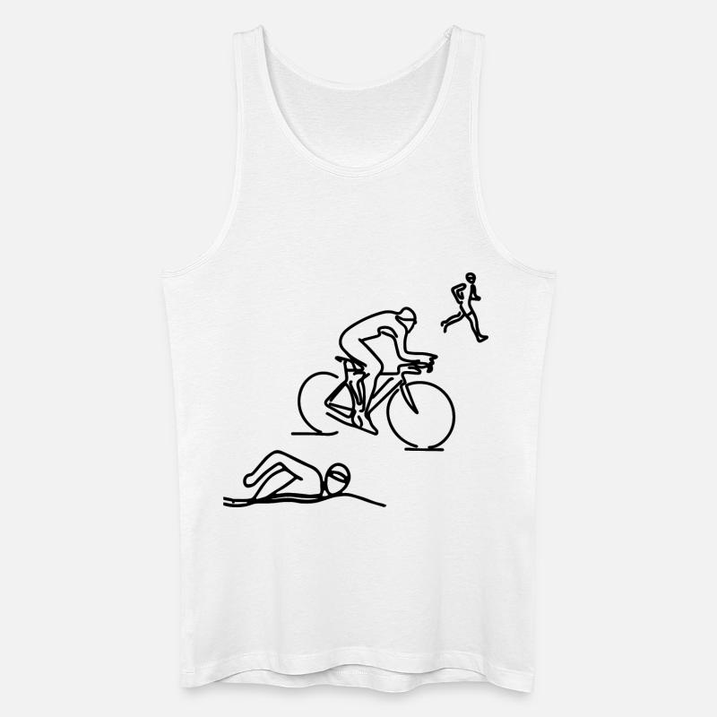 Triathlet Skizze - Männer Bio Tank Top - Weiß