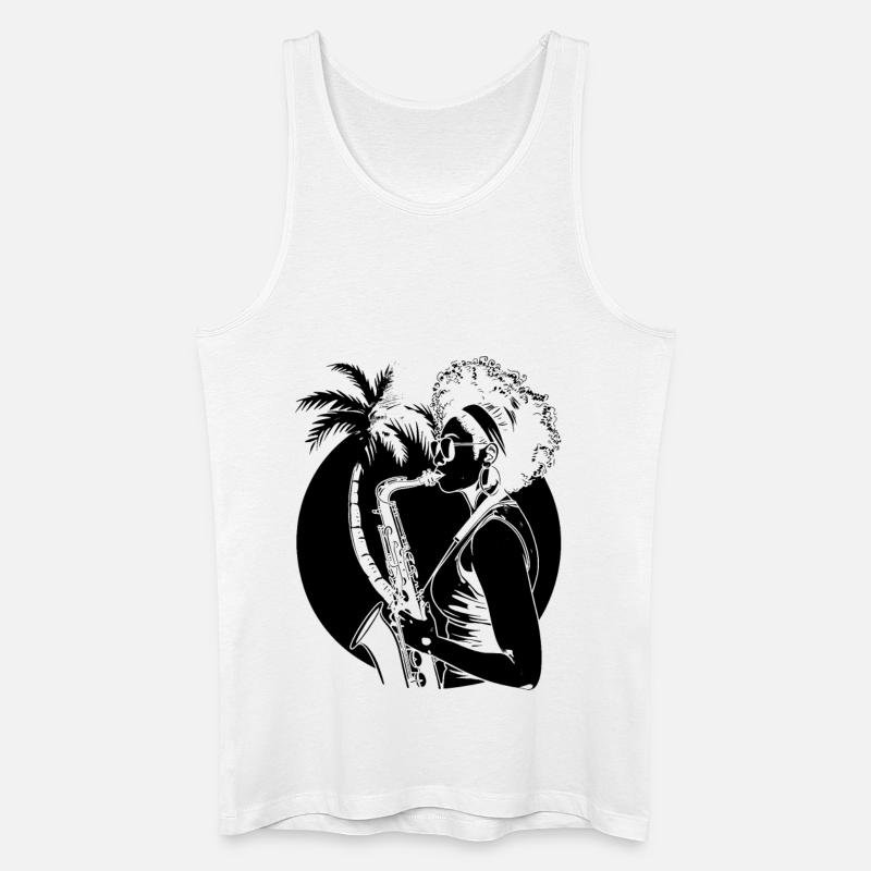Saxophonspielerin - Männer Bio Tank Top - Weiß