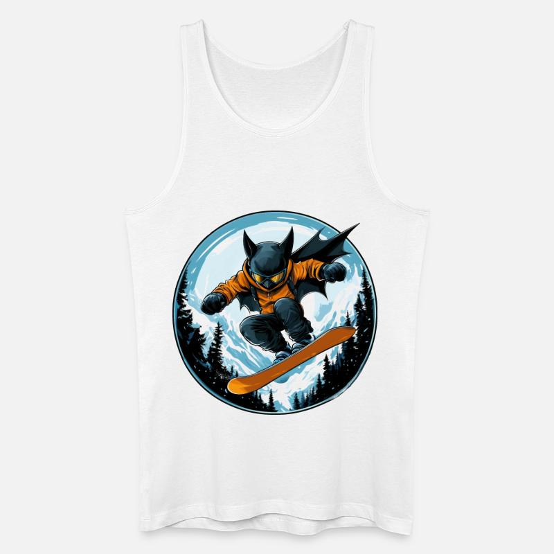 Fledermaus Snowboarder - Männer Bio Tank Top - Weiß