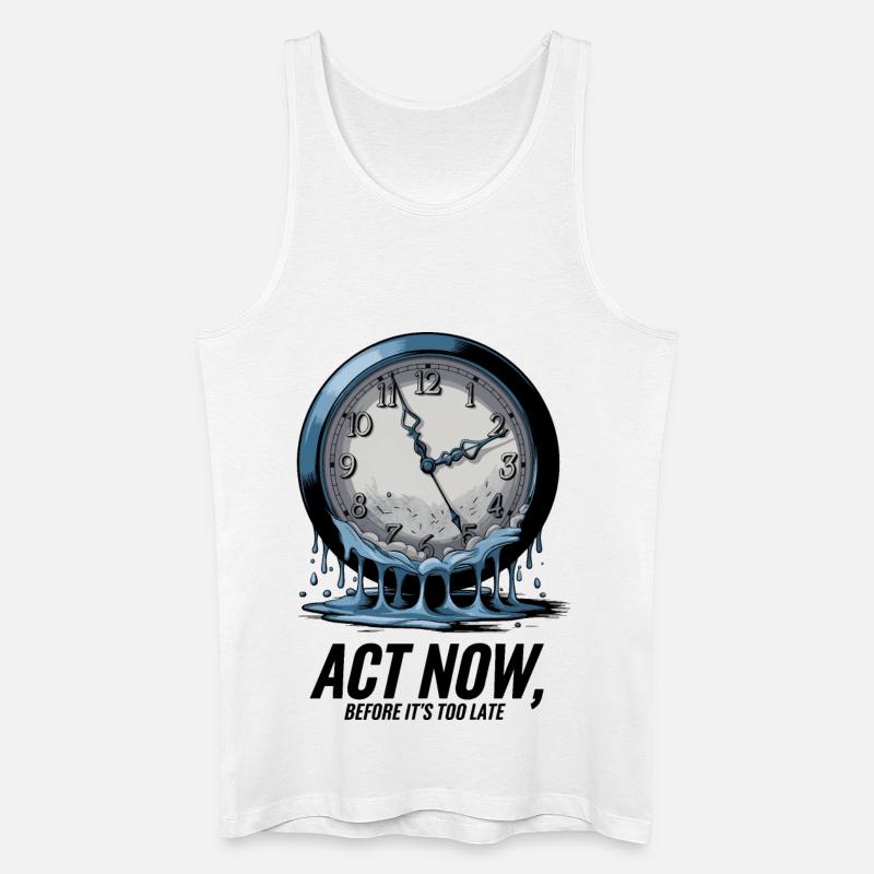 Melting Clock Act Now Klimabewusstsein Kunst - Männer Bio Tank Top - Weiß