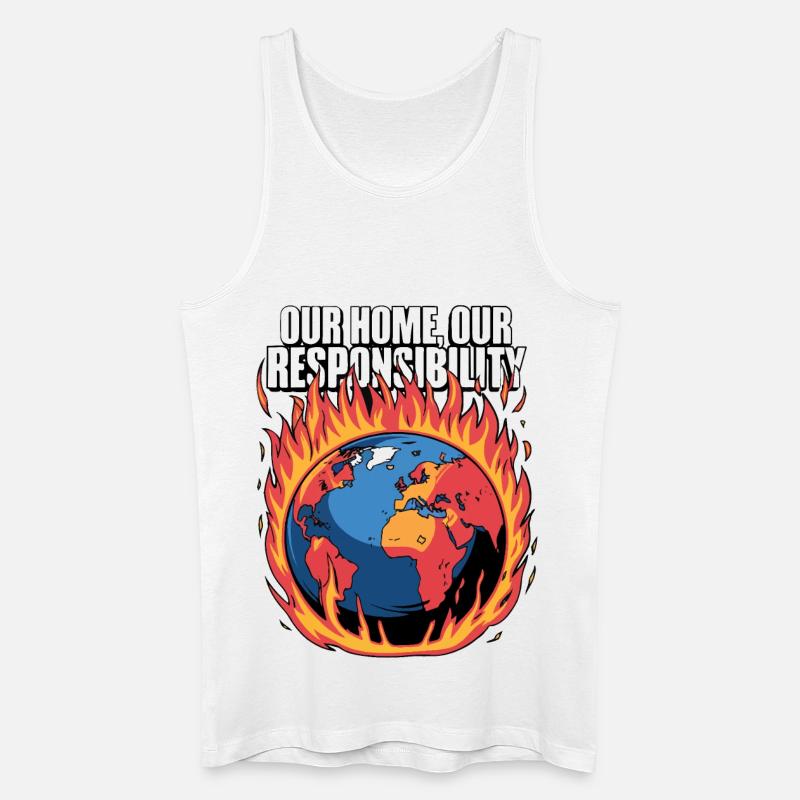 Unser Home Burning Climate Responsibility Design - Männer Bio Tank Top - Weiß