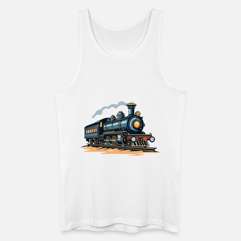 Eisenbahn Illustration - Männer Bio Tank Top - Weiß