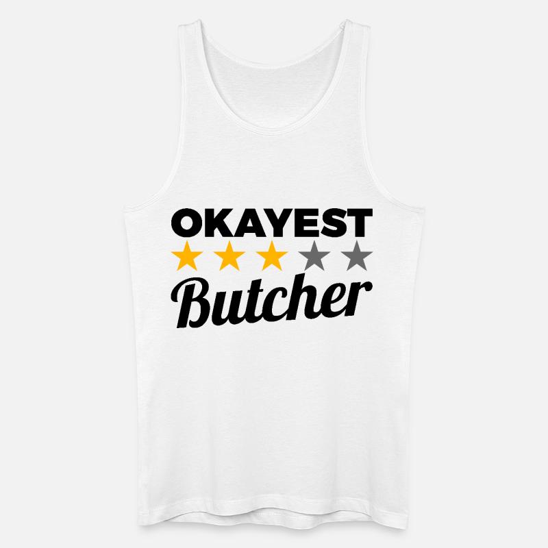 Durchschnittlicher Fleischer - Männer Bio Tank Top - Weiß