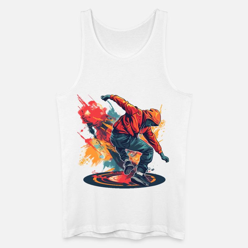 Breakdancer Graffiti - Männer Bio Tank Top - Weiß