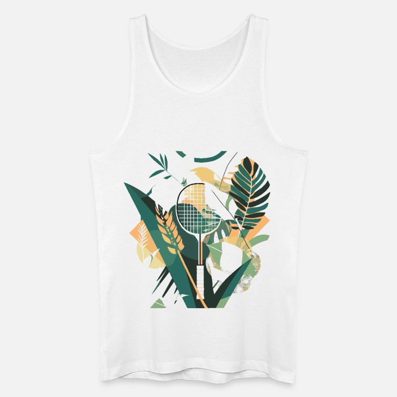 Badmintonschläger Kunstwerk - Männer Bio Tank Top - Weiß
