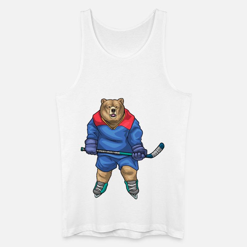 Bär Eishockey Eishockeyschläger - Männer Bio Tank Top - Weiß