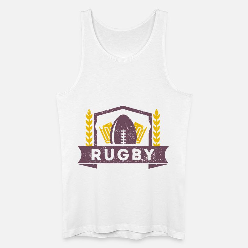 Rugby & Beer – Game Day Essentials - Männer Bio Tank Top - Weiß